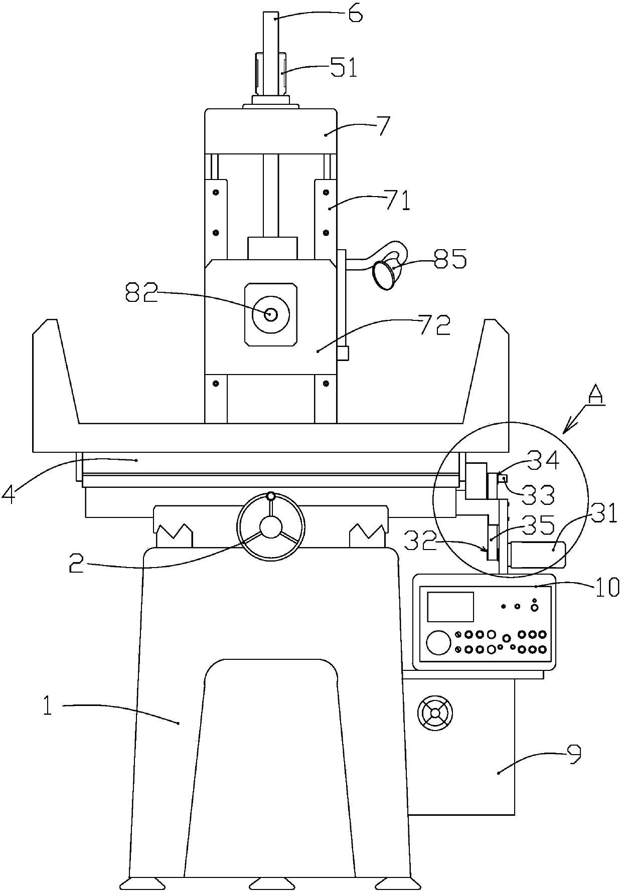 Novel numerical control flat grinder