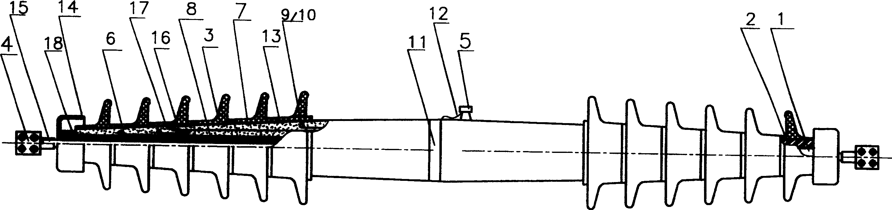 Epoxy resin dipping fibre high voltage insulation core body