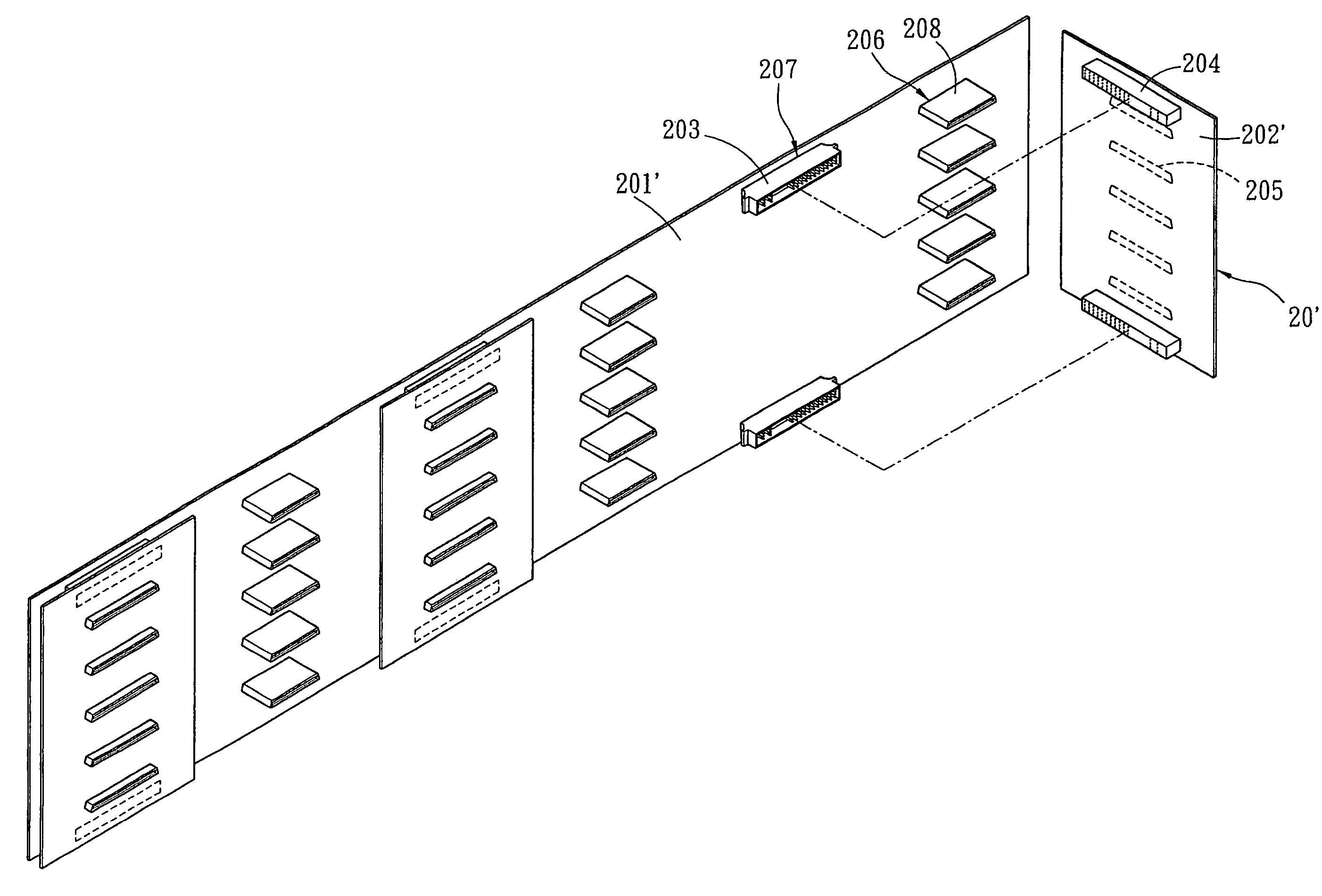 Circuit board group for electrically coupling electronic devices