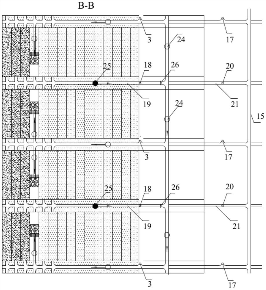 Hanging wall crushing gentle-inclined thick and large ore body filling mining method