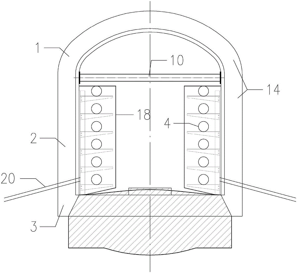 Sleeved inner liner reinforcing structure for electrical operation of cable tunnel and construction method thereof