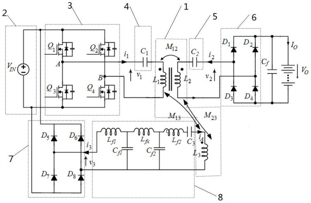 Three-coil battery wireless charging system adaptive to battery charging curve