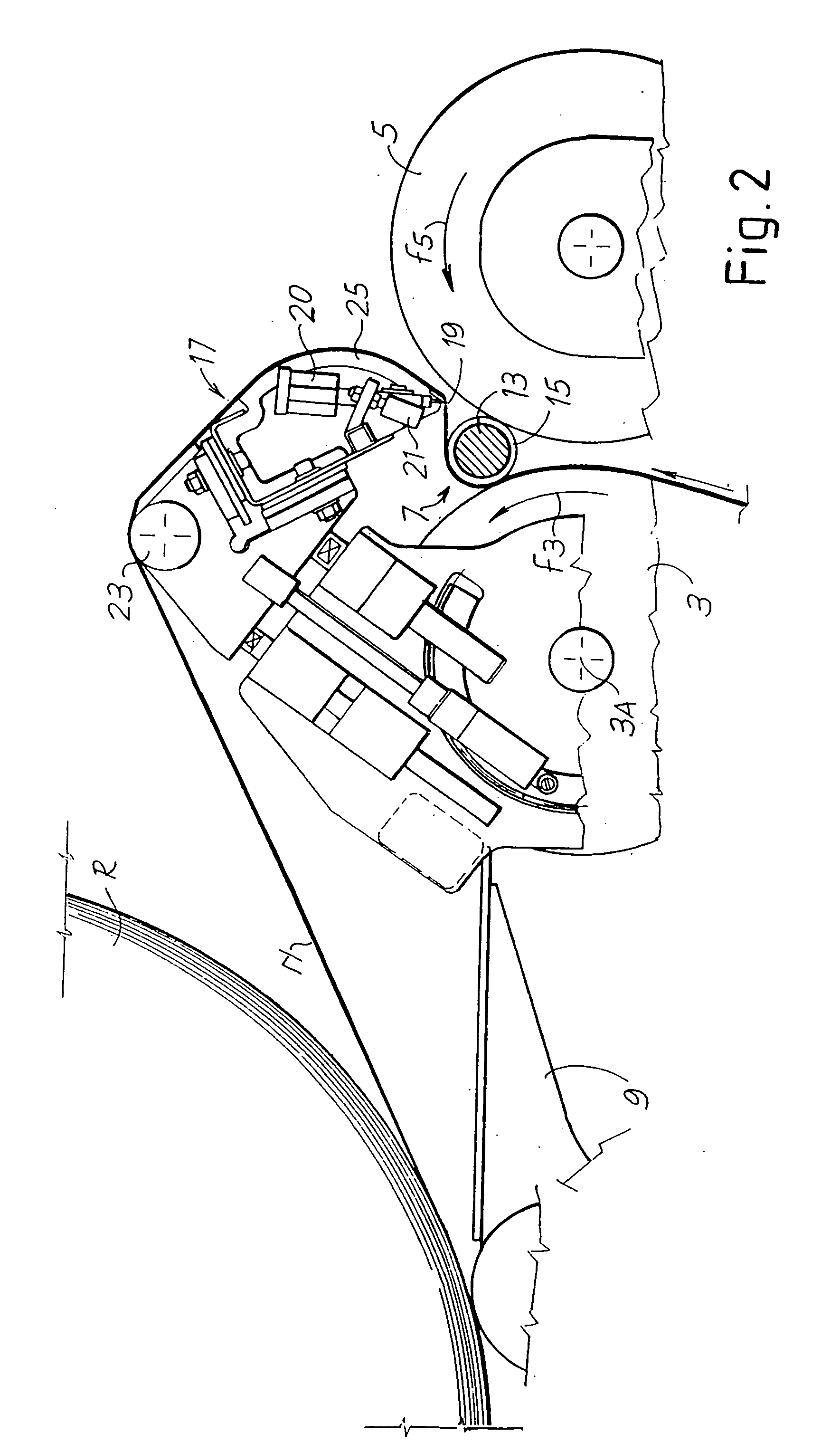 Winding or rewinding machine for producing rolls of web material around a winding spindle and relative winding method