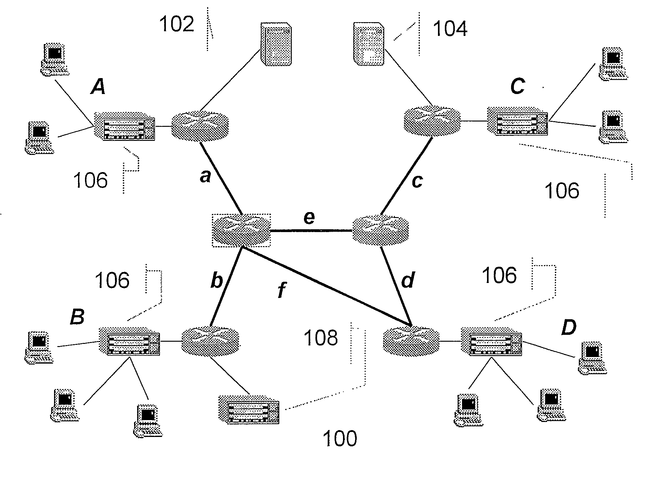 Method for controlling the forwarding quality in a data network