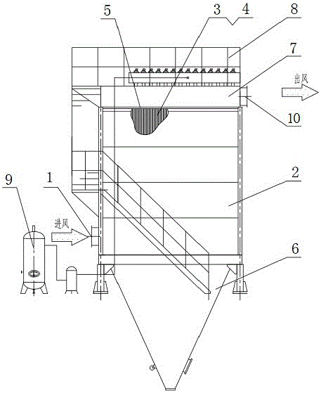 Oblate bag type dust collector