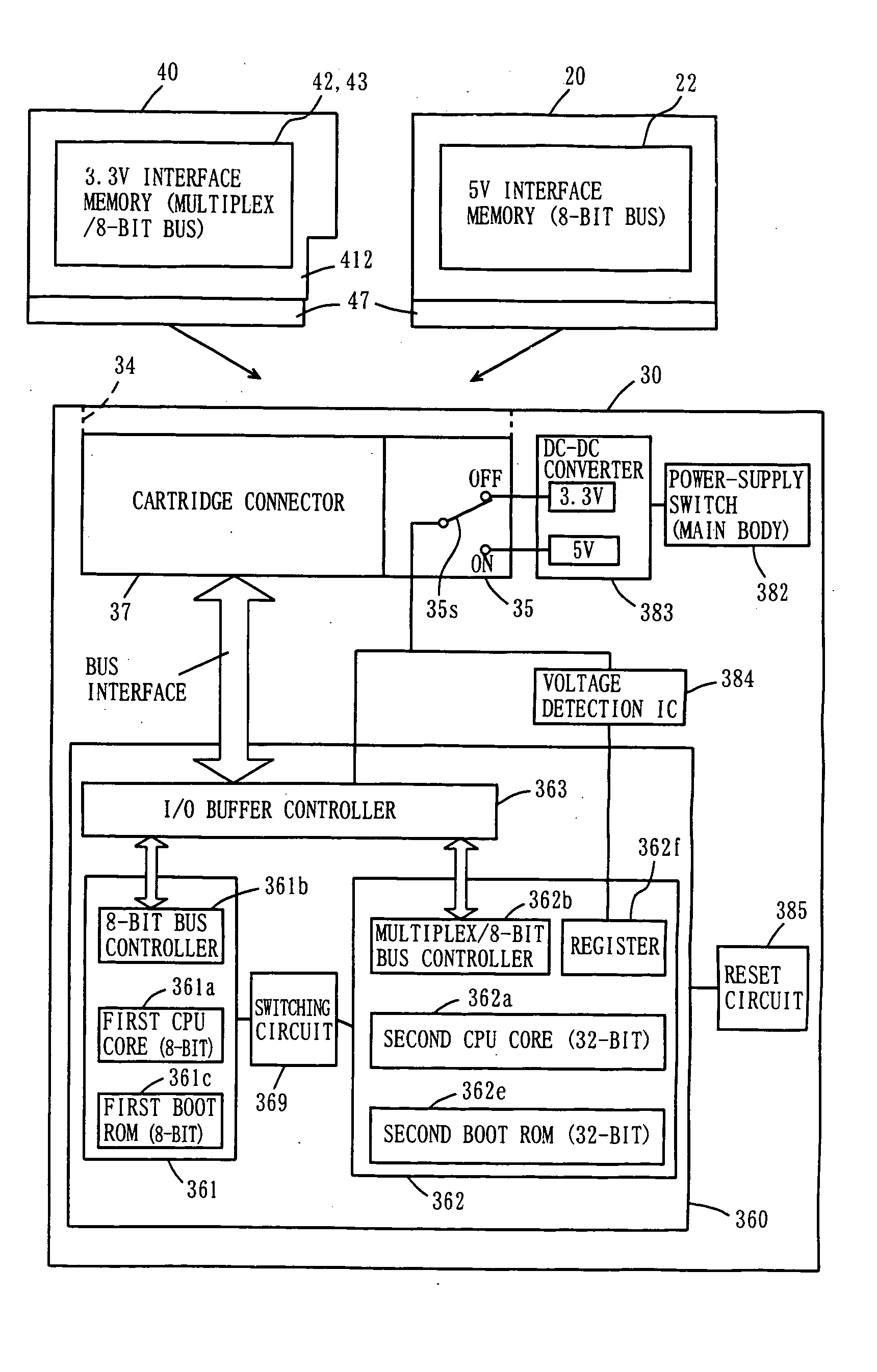 Information processing device and peripheral devices used therewith