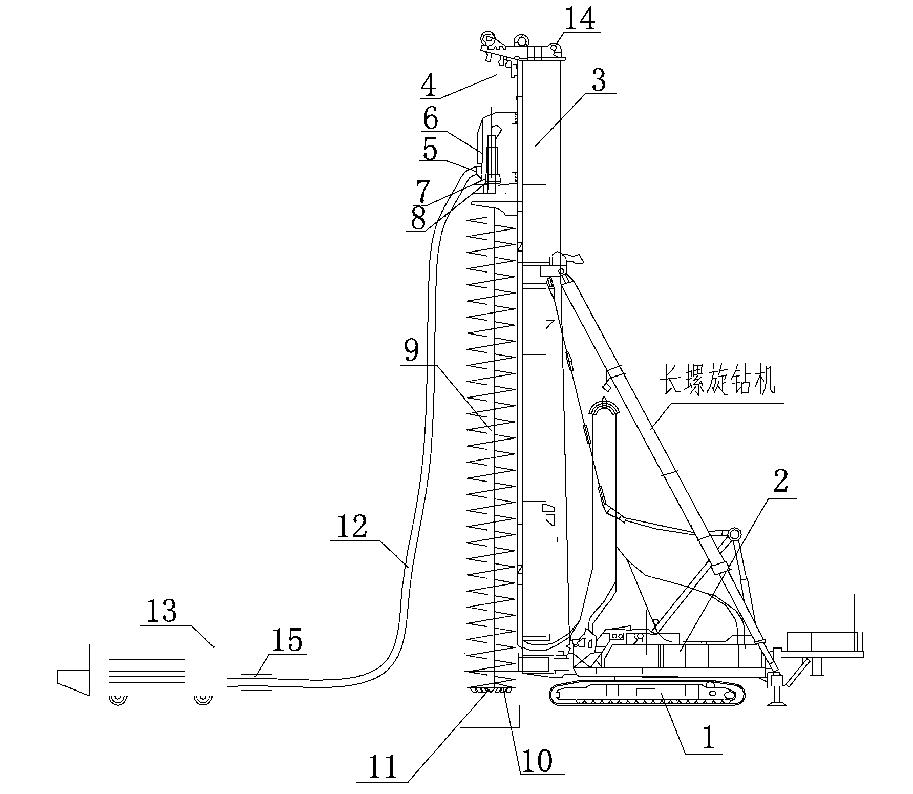 Novel visual intelligent super-fluid cast-in-place concrete pile device and construction method