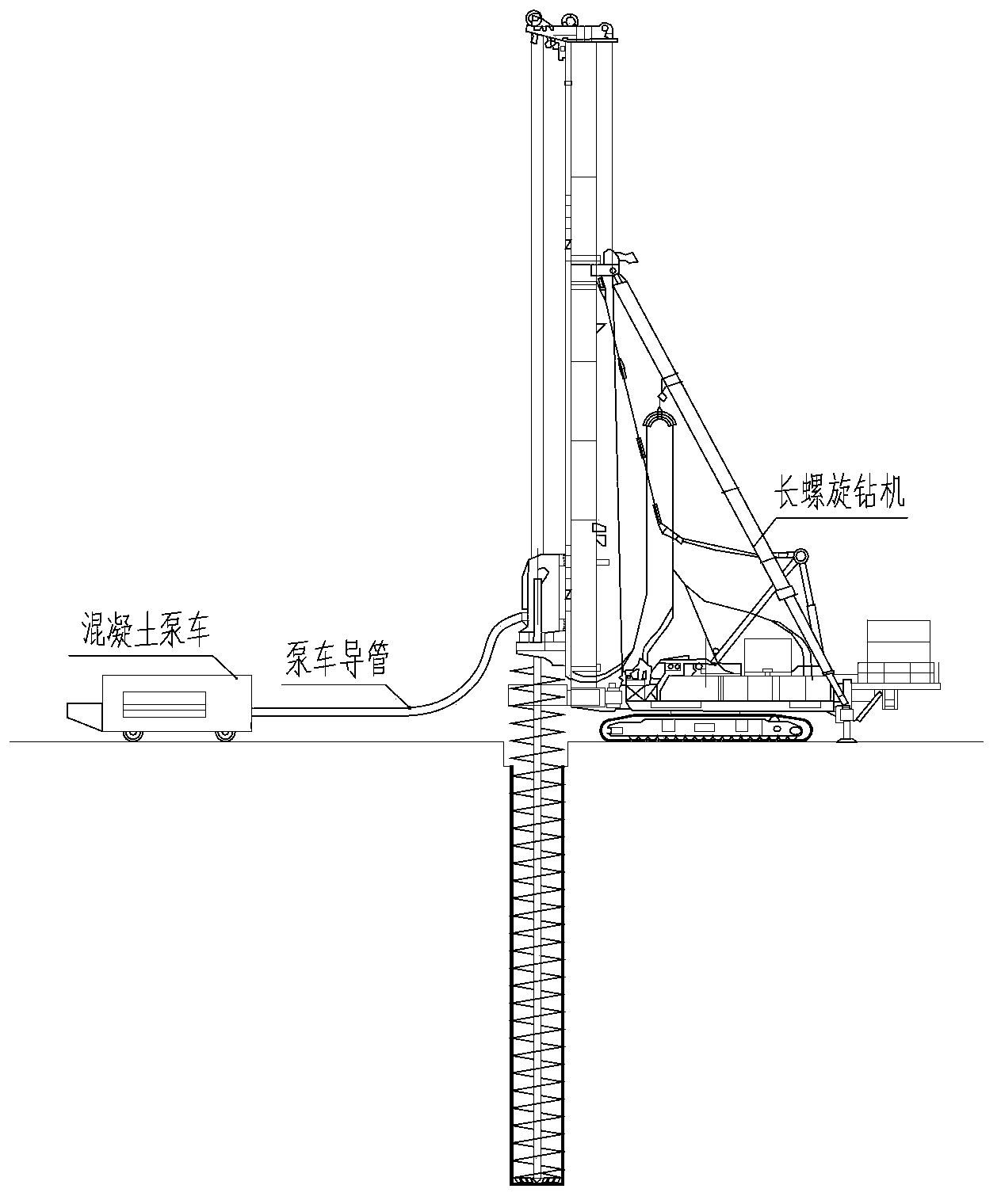 Novel visual intelligent super-fluid cast-in-place concrete pile device and construction method