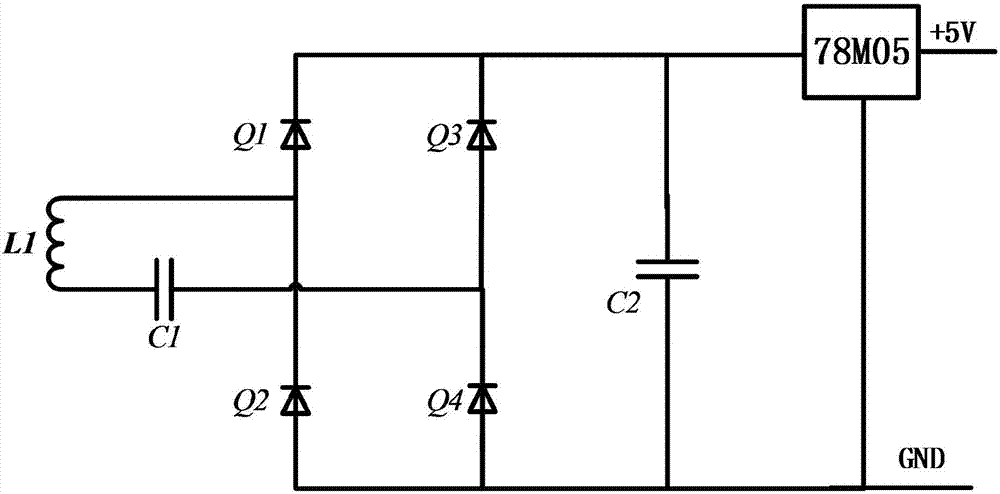 Distributed data acquisition system using cable magnetic field for power supply