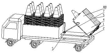 Traffic cone placing device