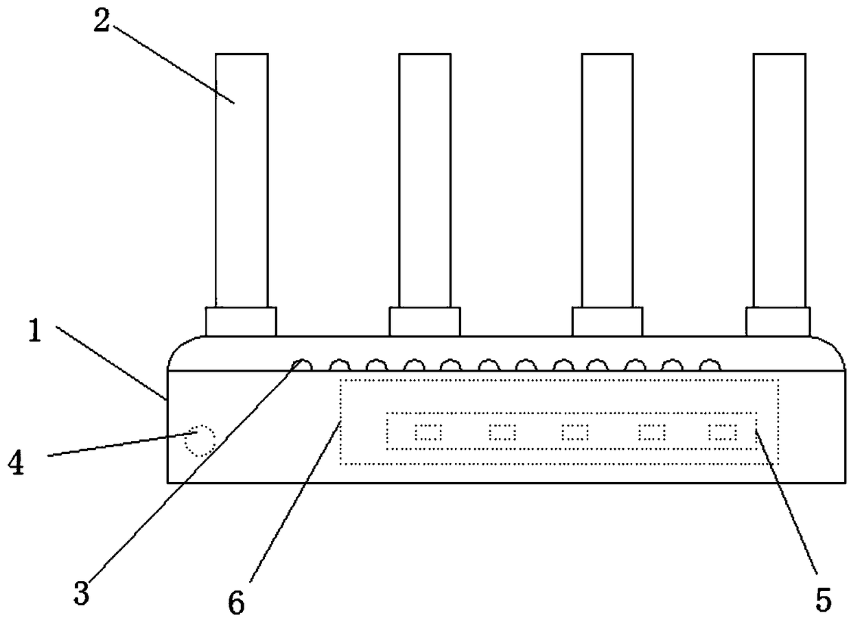 A network cable clamping device for router