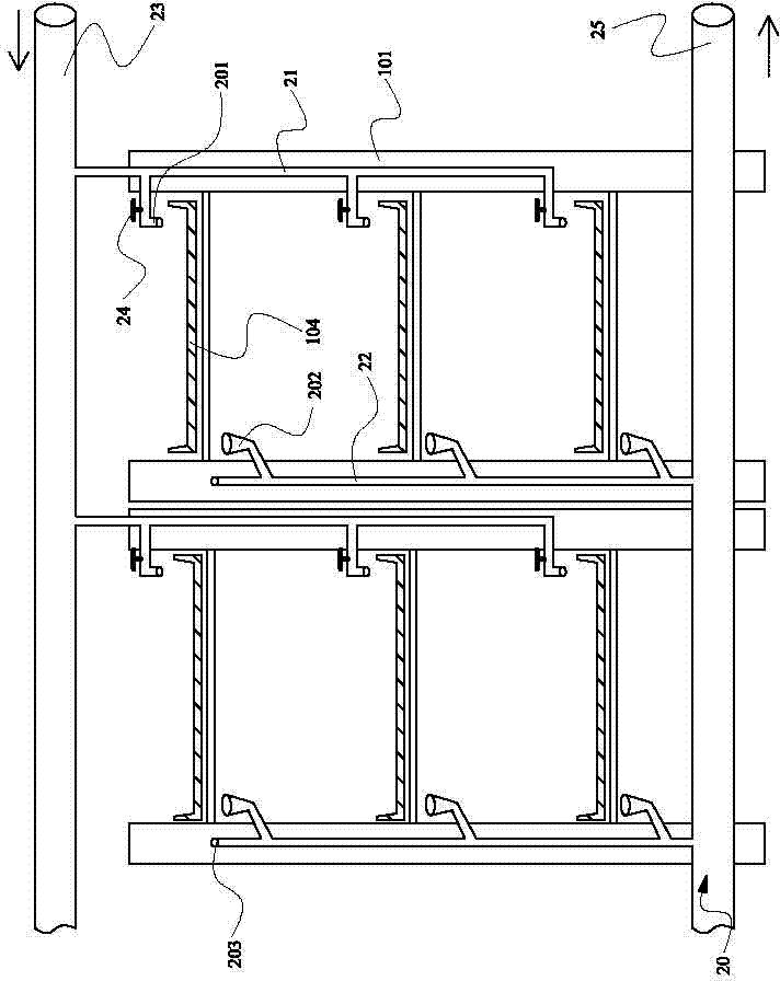 Nutrient solution supplying system structure for high-density planting