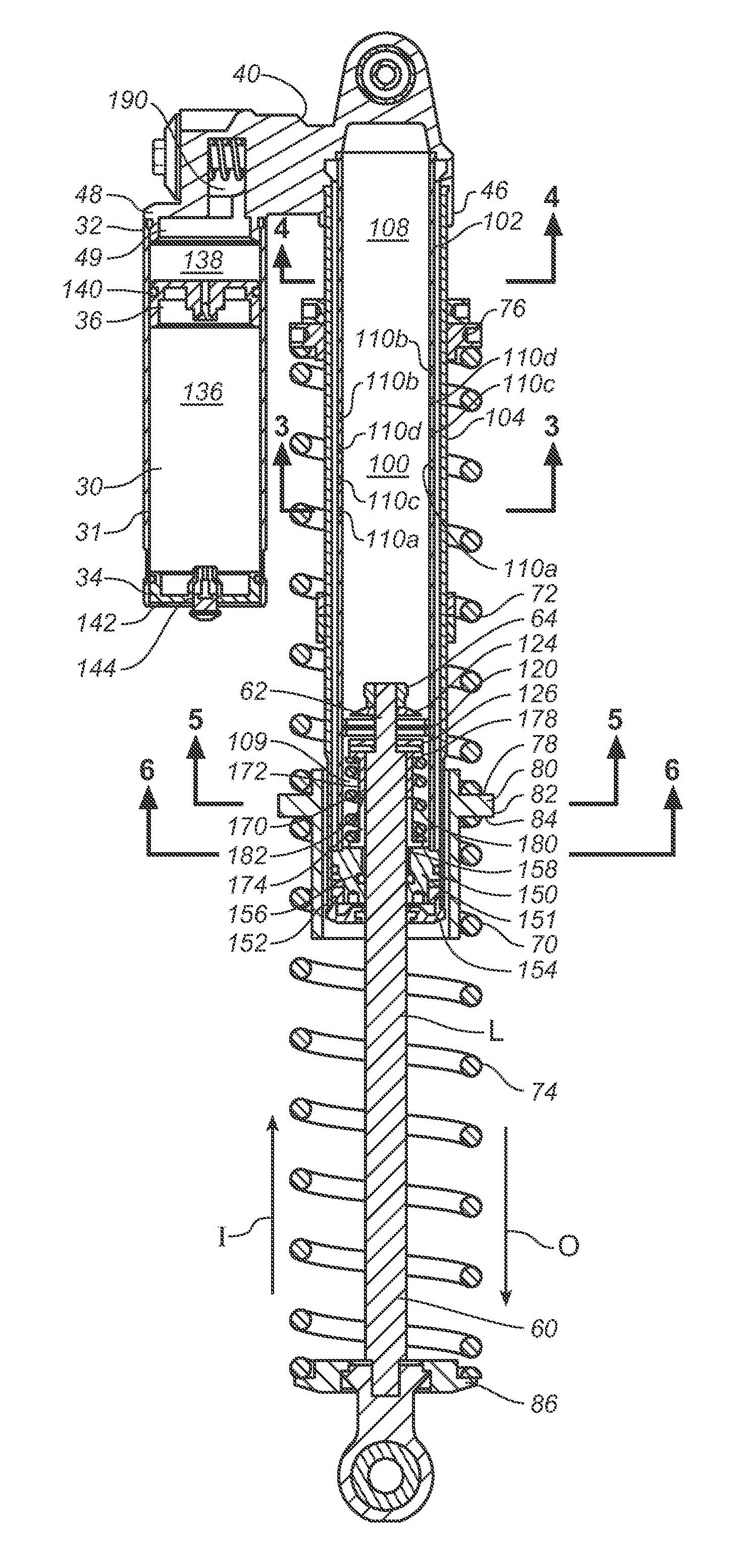 Twin tube damper with remote gas reservoir