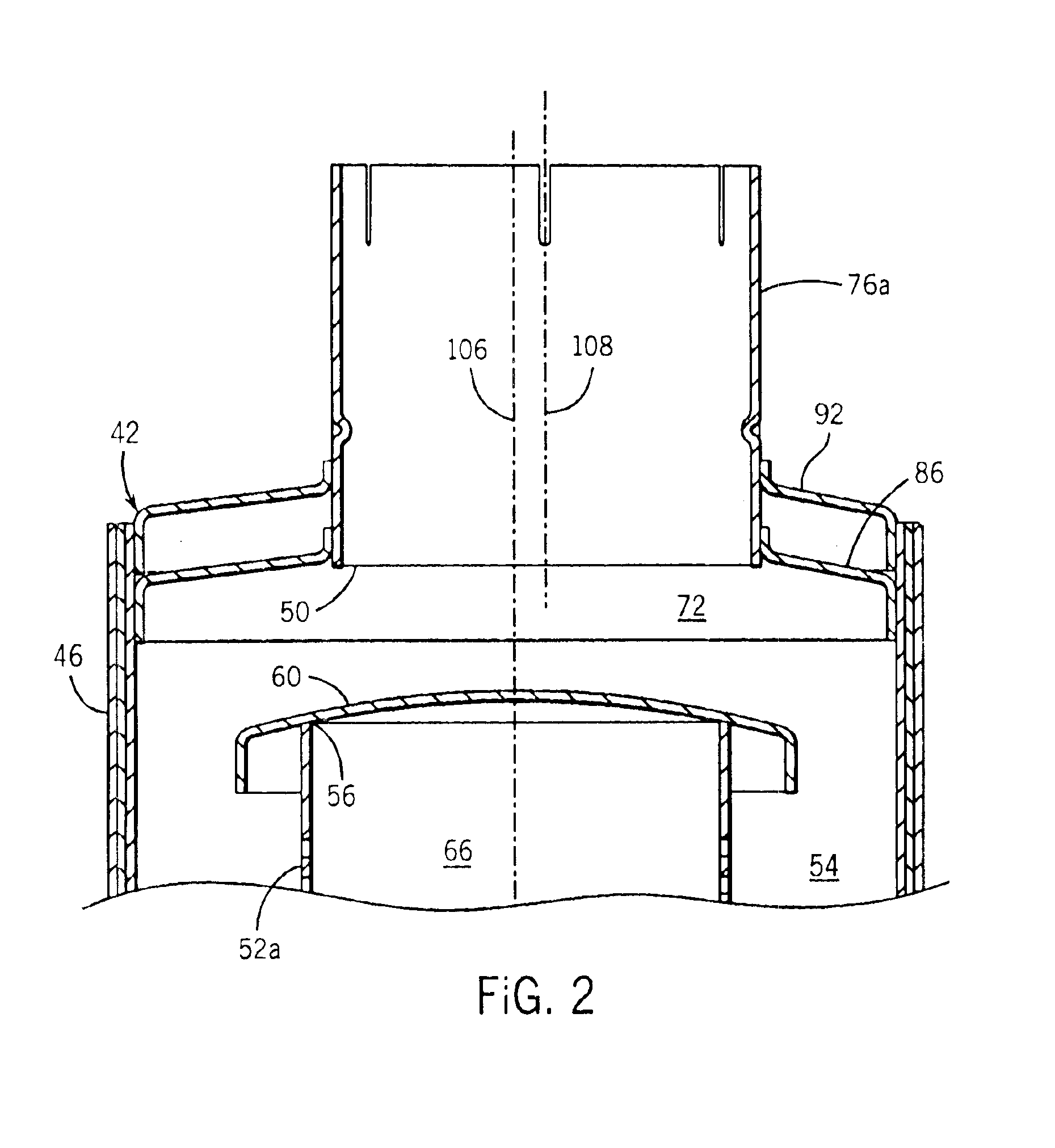 Compact, reduced backpressure, vertical exhaust water trap assembly