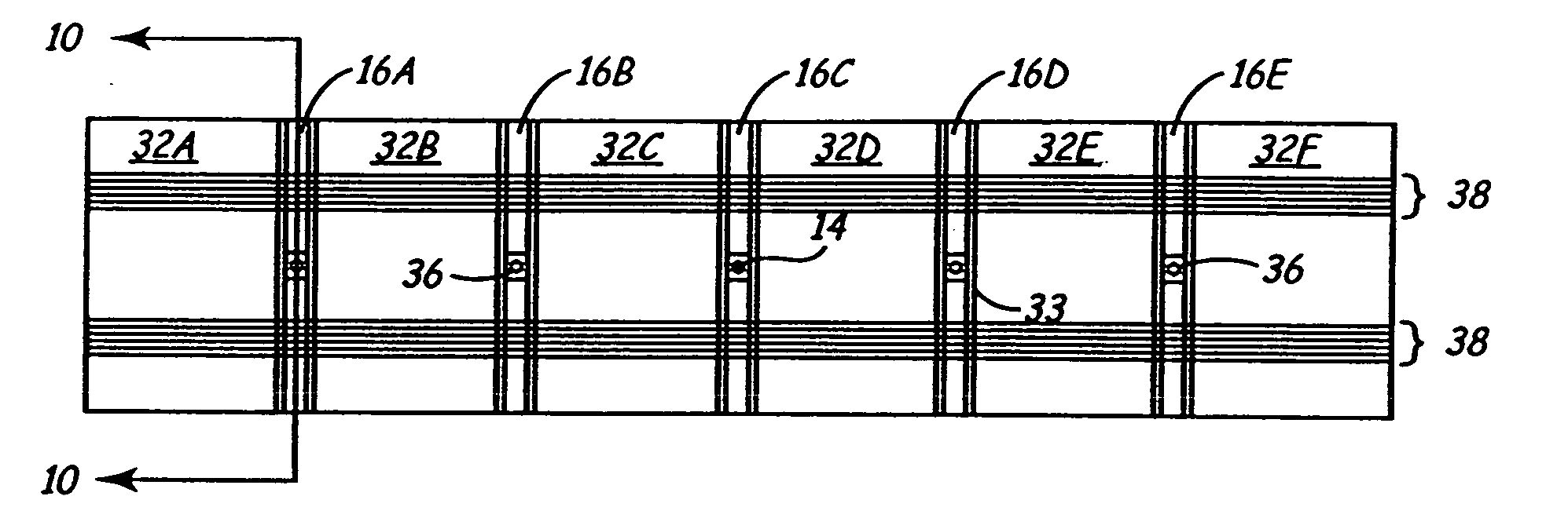 Low inductance, ferrite sub-gap substrate structure for surface film magnetic recording heads