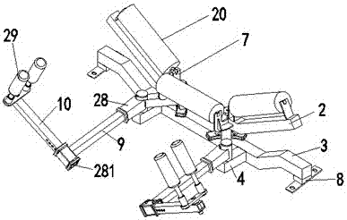 A load-bearing four-link automatic correction device