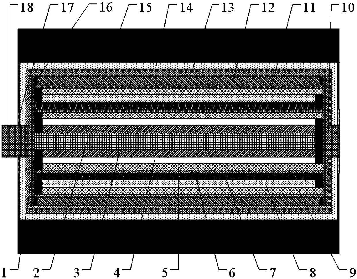 Direct collection-thermionic emission-thermoelectric isotope battery and preparation method thereof