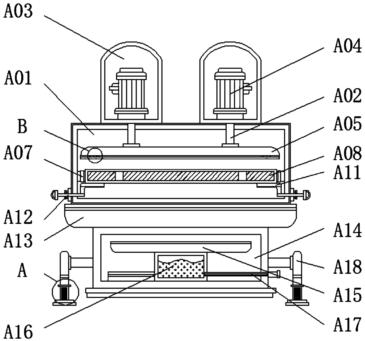 Mesh fiber cloth pressing device