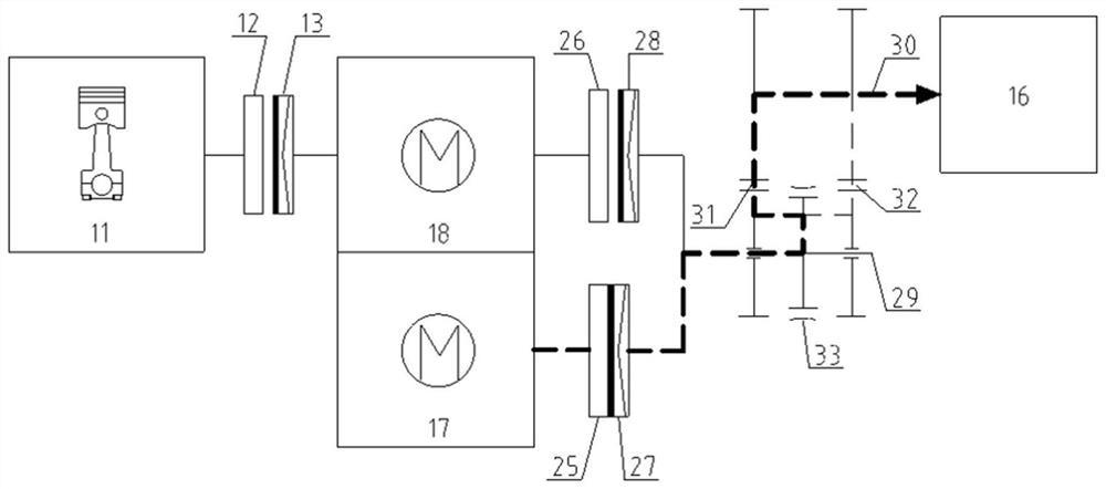 Dual-motor dual-clutch dual-speed-ratio electric vehicle power assembly and electric vehicle