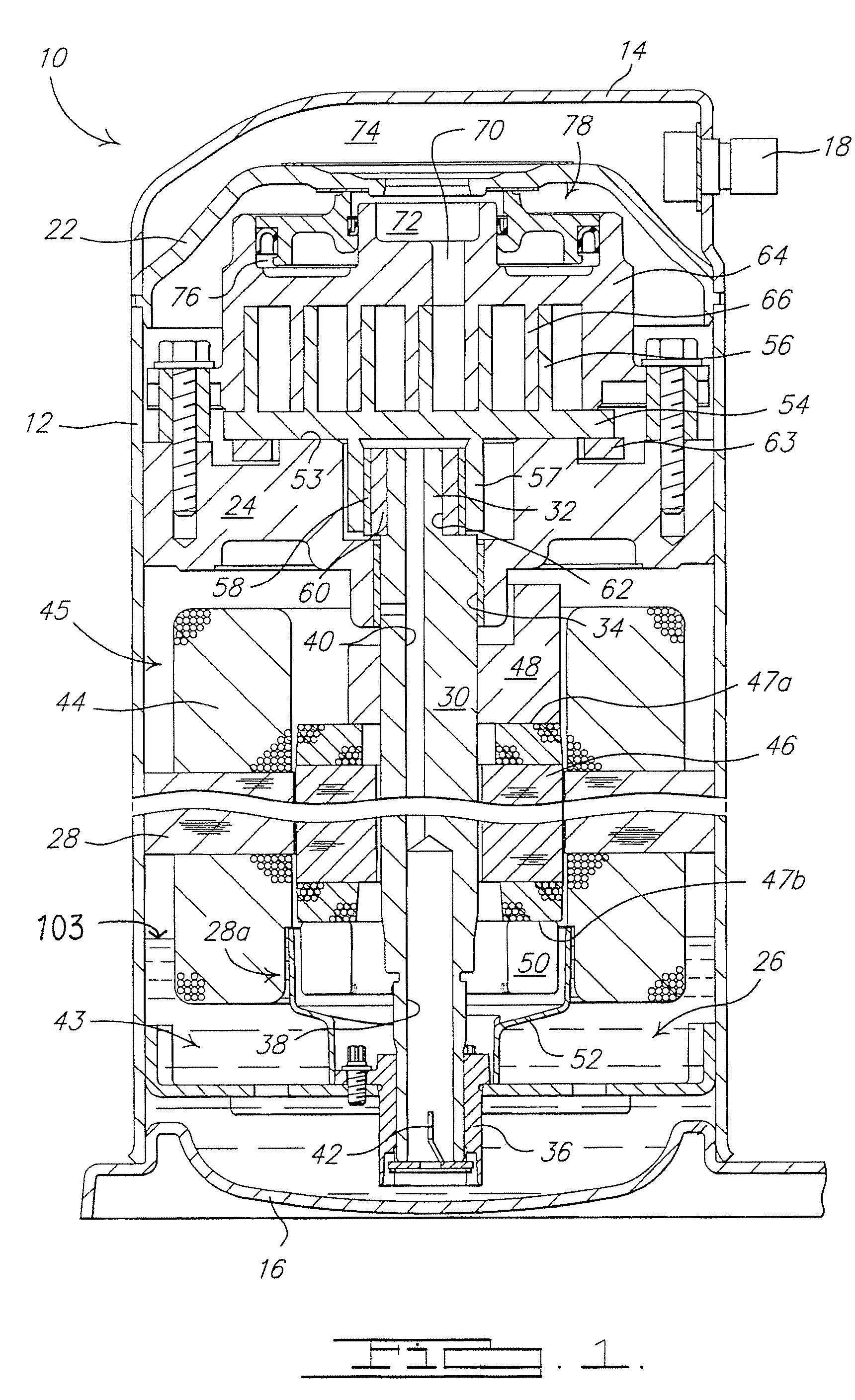 Compressor having a lubrication shield