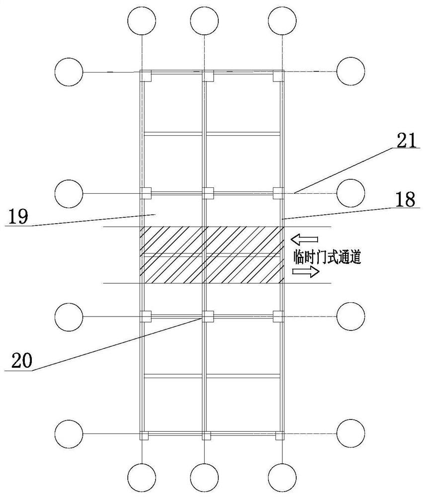 Design and construction method of temporary gate-type channel for building