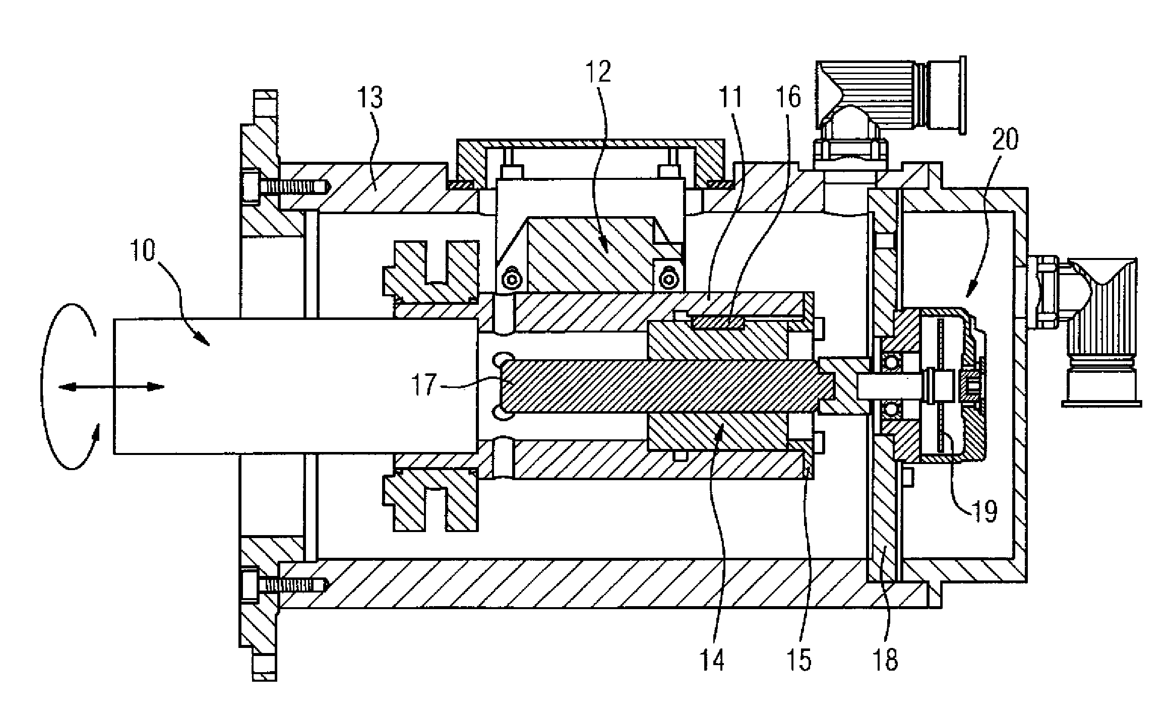 Measuring system for detecting a rotary-linear displacement and corresponding rotary-linear drive