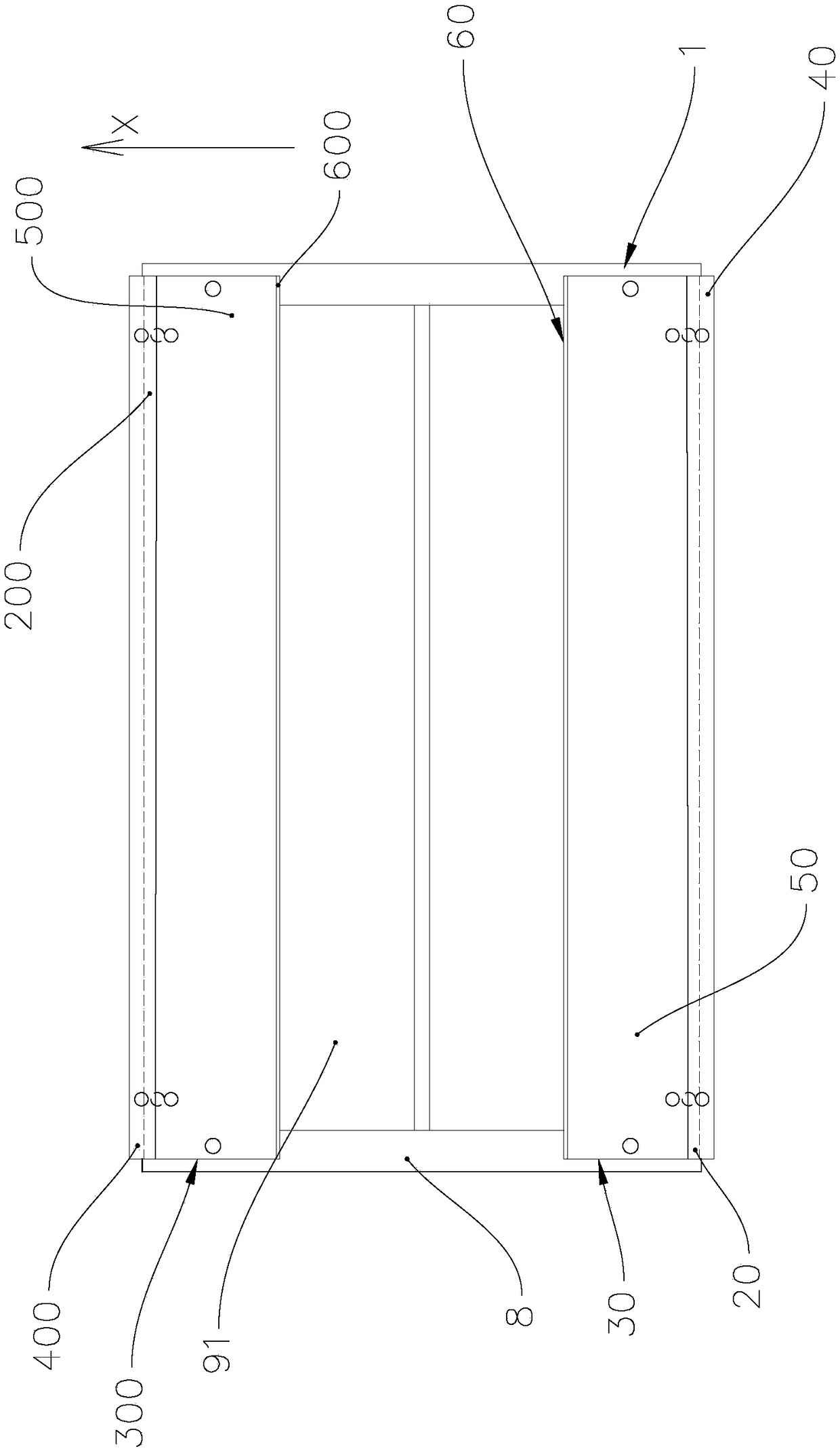 Joint construction method and construction device for horizontal partition of flexible bridge pier