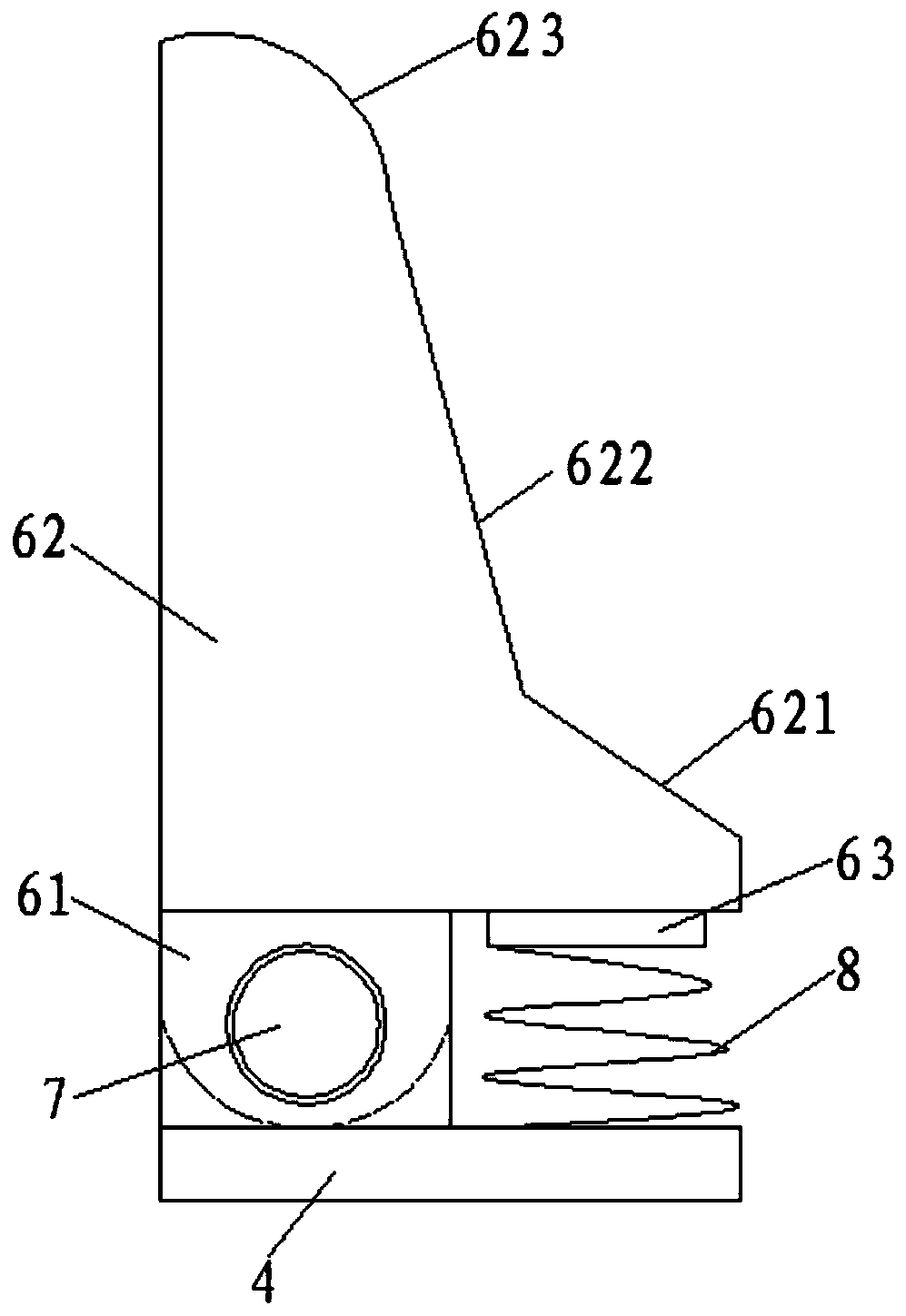 Mining narrow gauge track terminal car stopping device and working method thereof