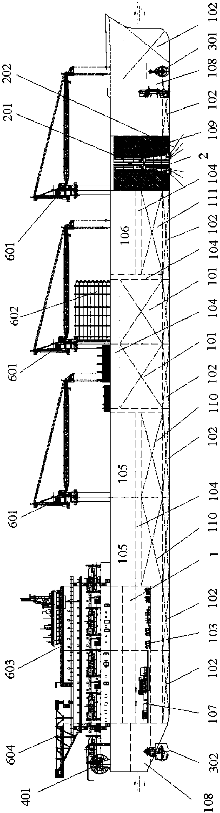 Storage providing device for offshore oil and gas development drilling materials