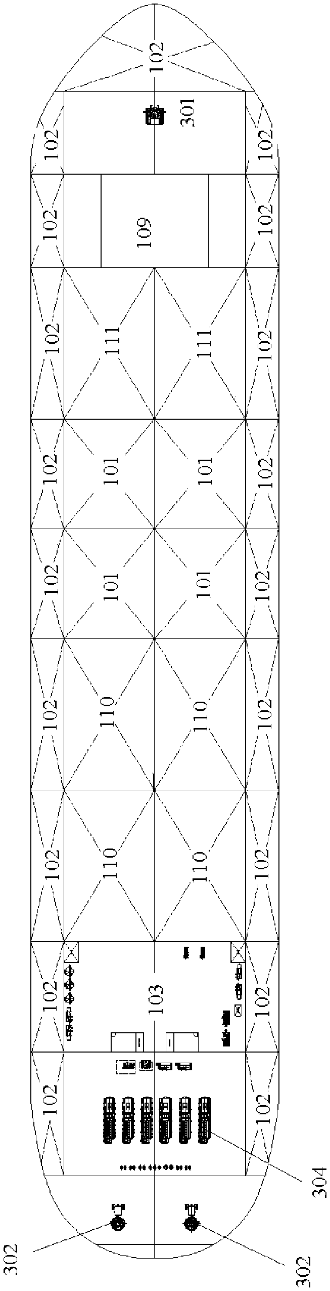 Storage providing device for offshore oil and gas development drilling materials