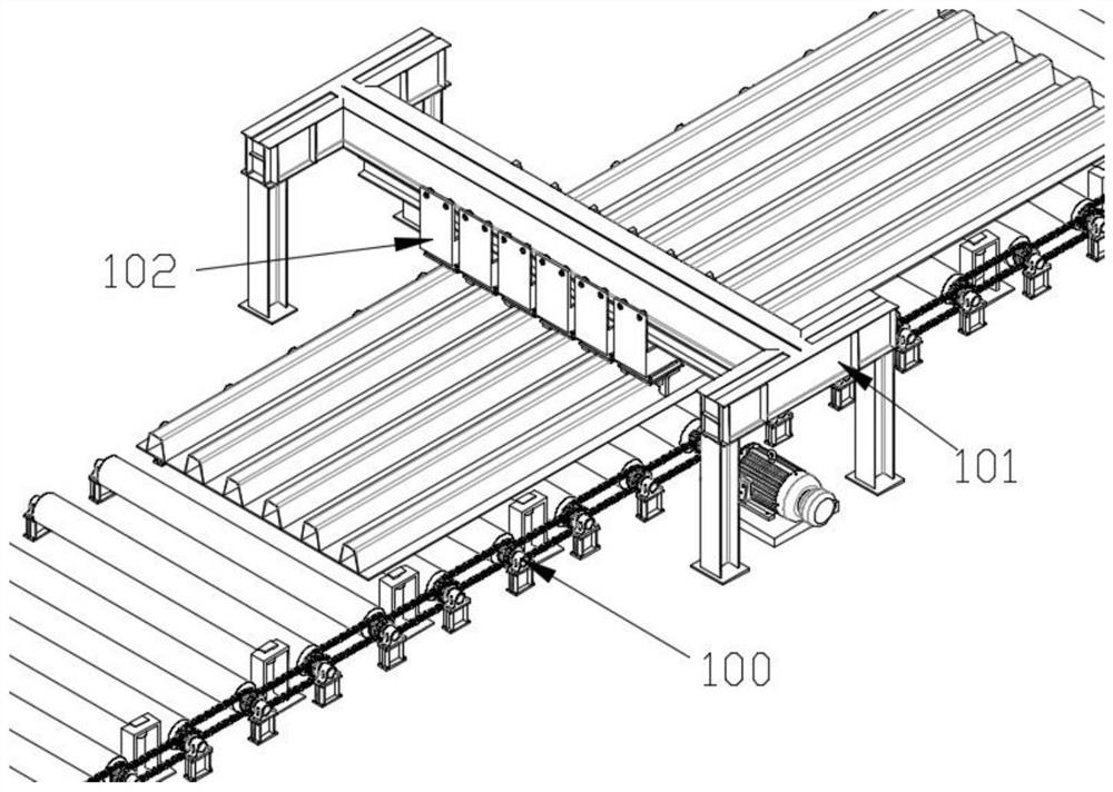 Fixed gantry type plate unit longitudinal rib assembling equipment system