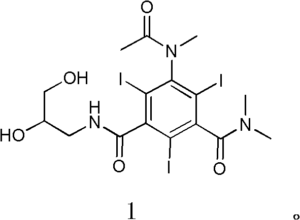 Low-osmotic-pressure triiodo-benzene compound contrast agent