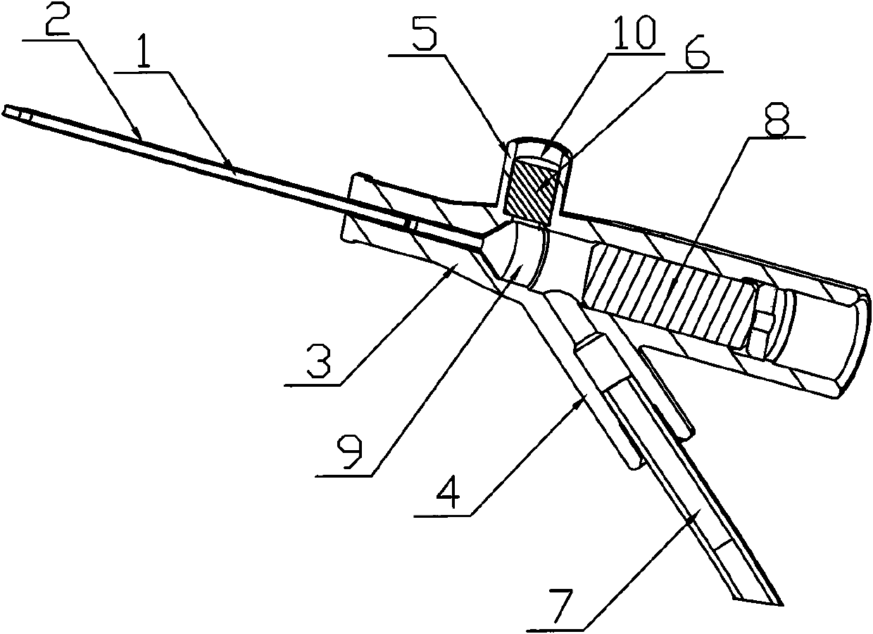 Closed type detaining needle catheter assembly