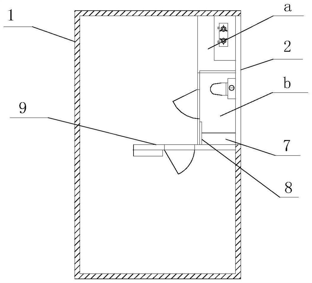 Recreational vehicle capable of integrally moving kitchen and toilet out of vehicle