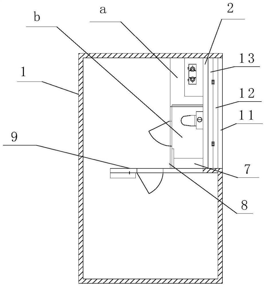 Recreational vehicle capable of integrally moving kitchen and toilet out of vehicle