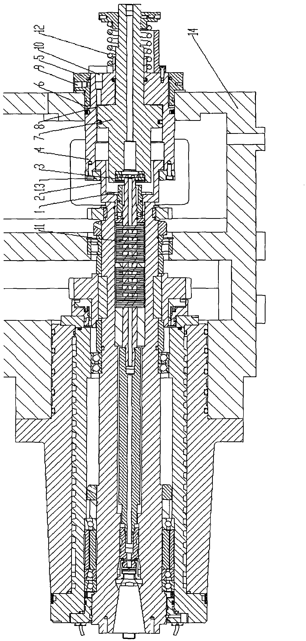 Main shaft knife loosening and unloading mechanism