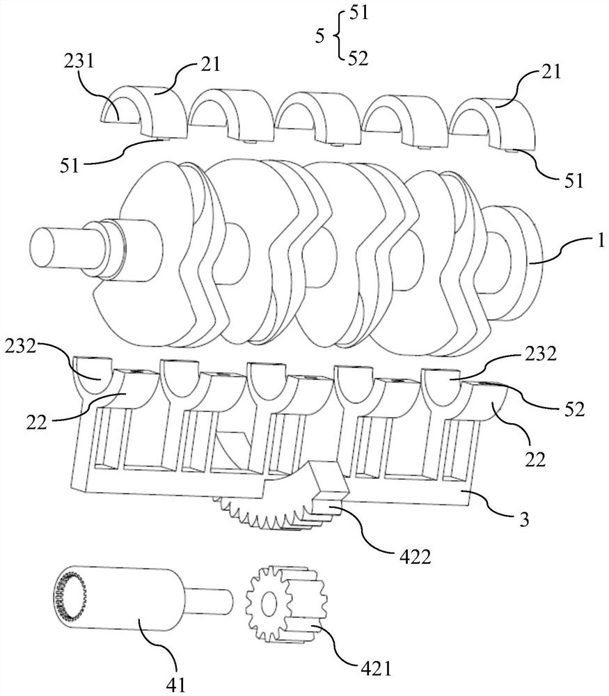 Variable compression ratio engine crankshaft device