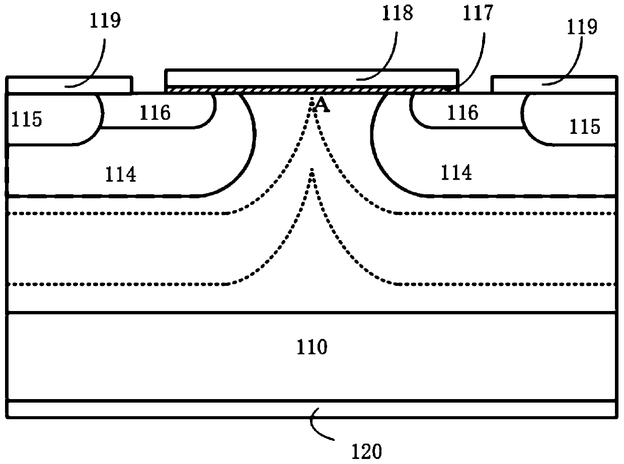 Cellular structure of silicon carbide VDMOS device and manufacturing method thereof