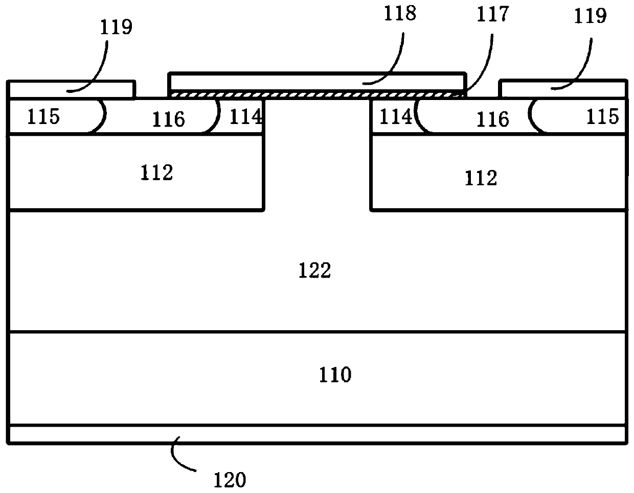 Cellular structure of silicon carbide VDMOS device and manufacturing method thereof