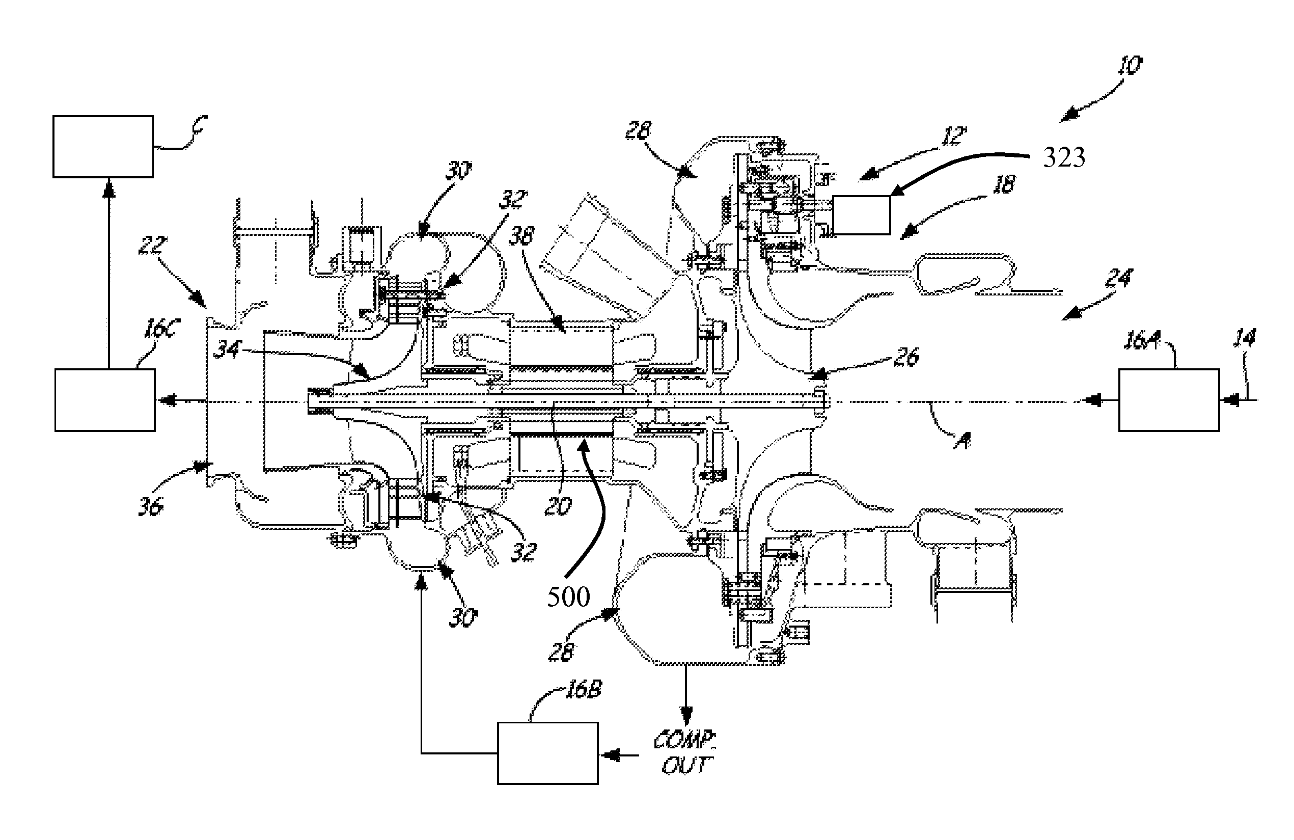 Motor driven cabin air compressor with variable diffuser