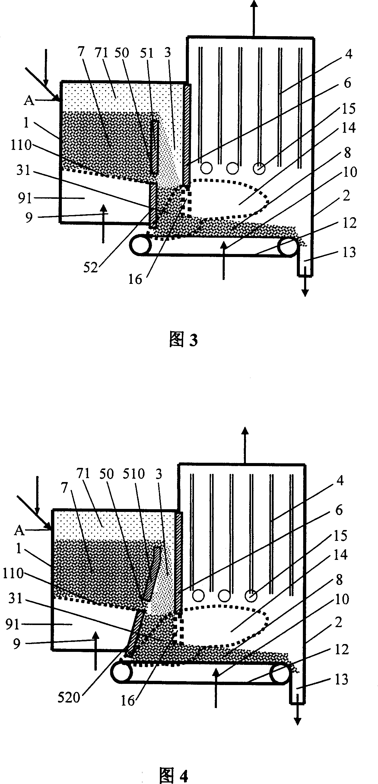 Low-pollution efficient combustion method for coal-burning boiler and combustion apparatus