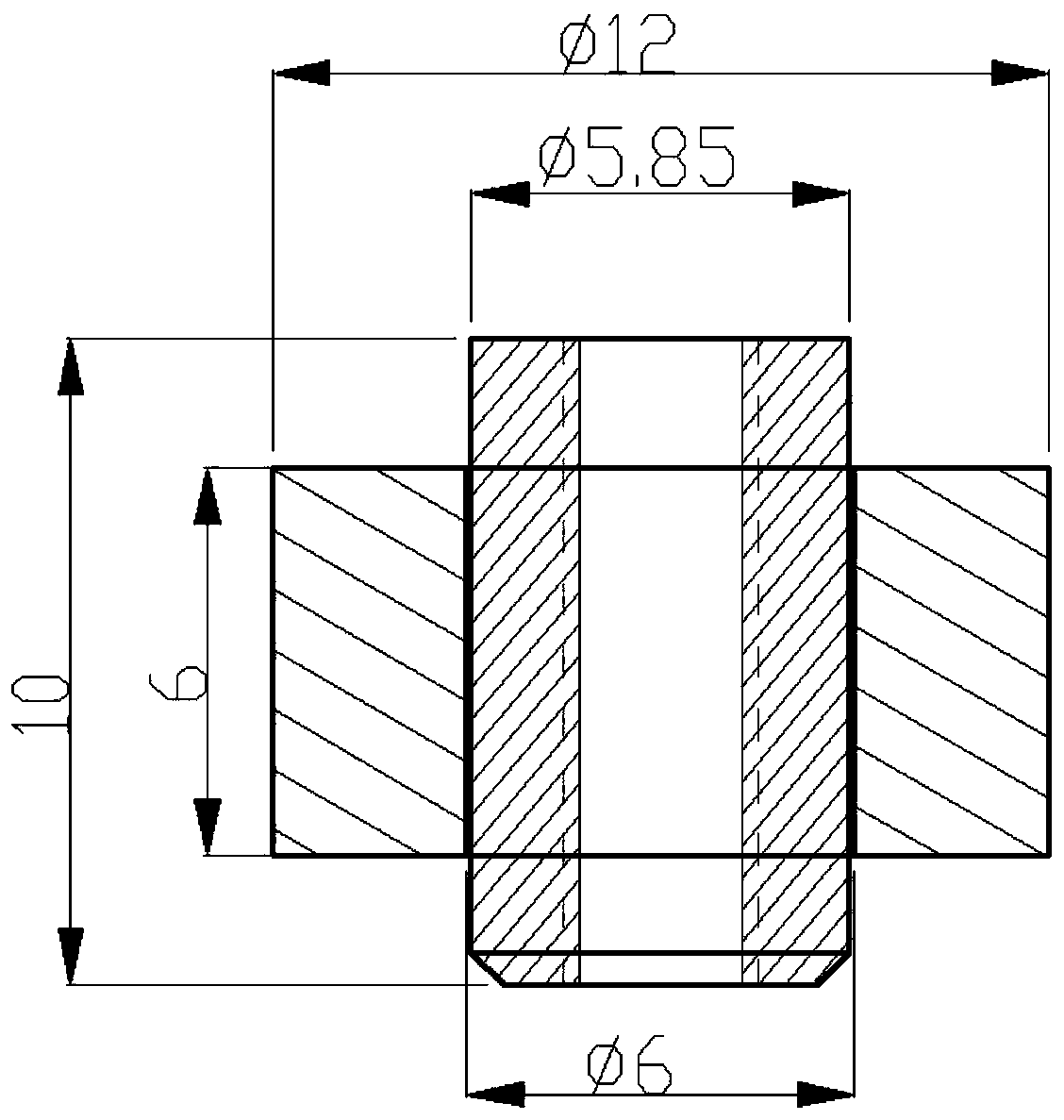 Preparation method of small-hole thread made of high-volume-fraction aluminum-based silicon carbide composite material