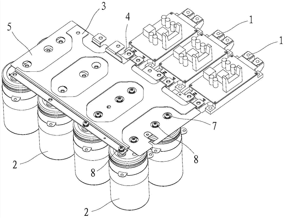 Laminated busbars and frequency converter