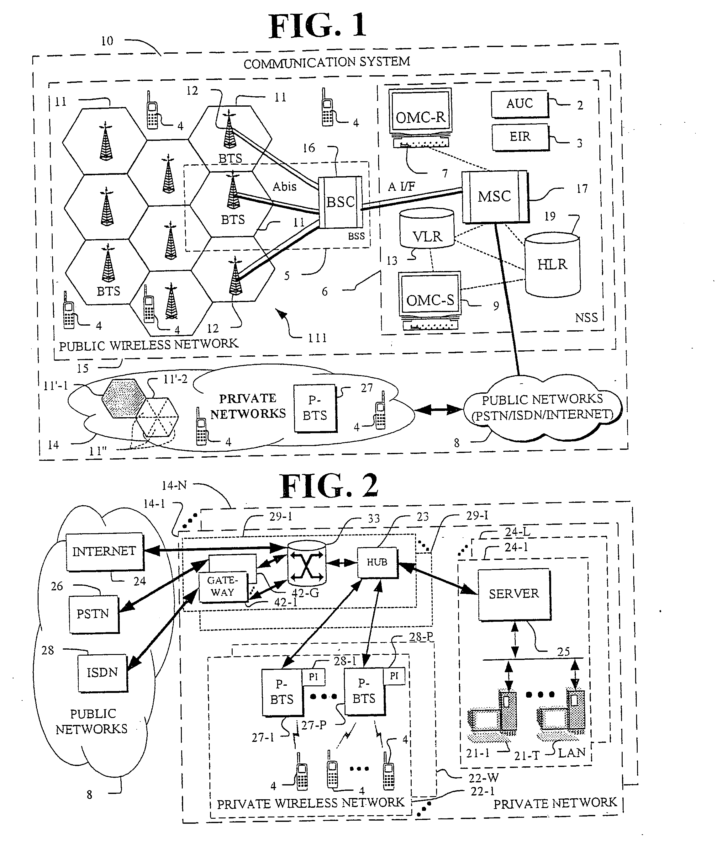 Method and apparatus for integrated wireless communications in private and public network environments