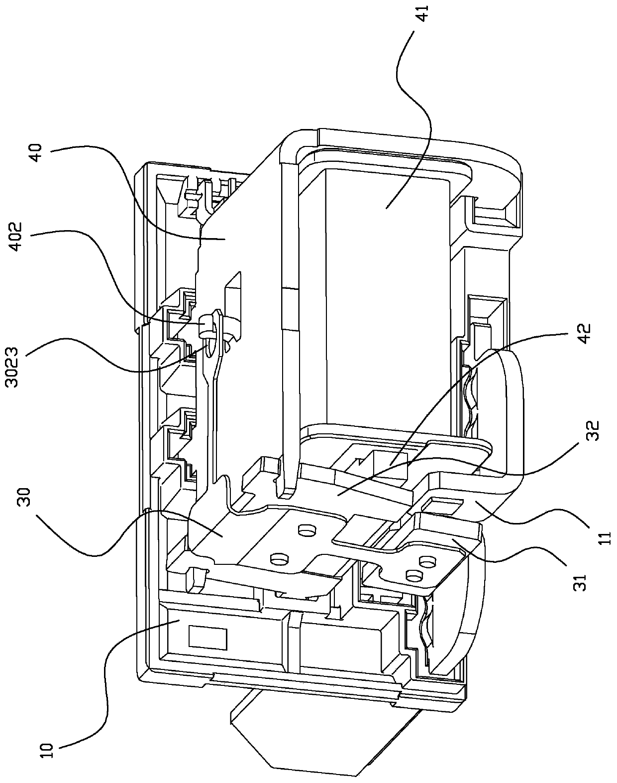 Electromagnetic relay with armature single-side stop