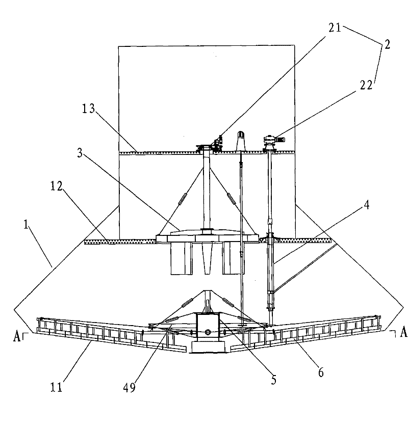 Machine capable of independently stirring and scraping mud