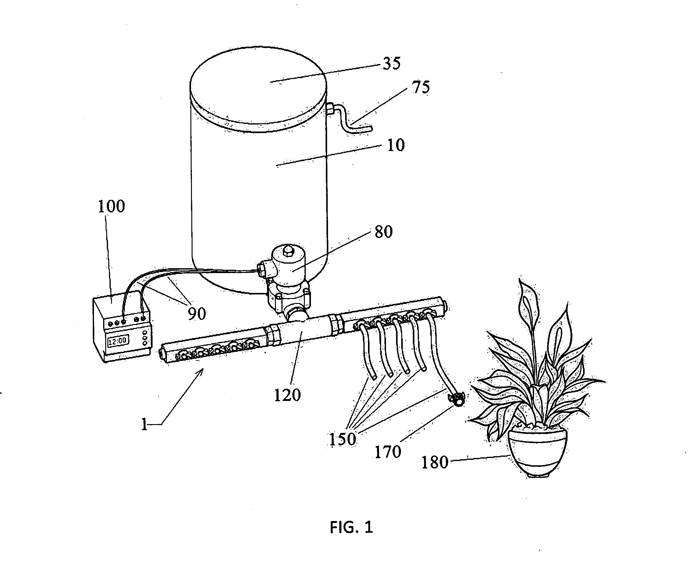 Automatic houseplant watering device