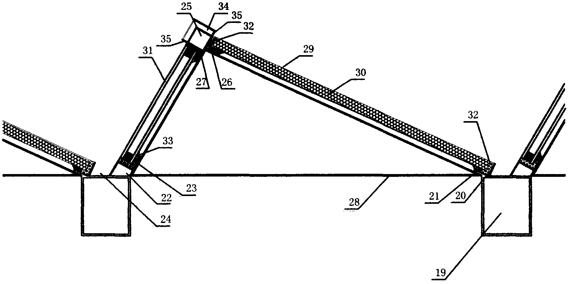 Building with triangular solar photovoltaic conversion structure