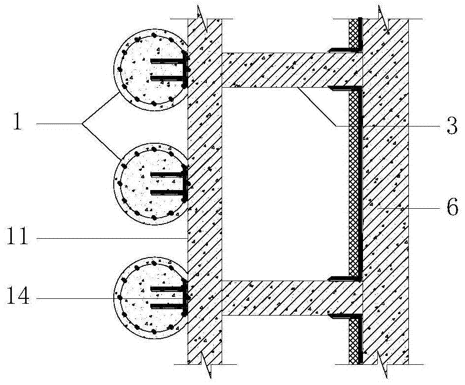 Construction method of permanent support system in which basement floor slab and support piles work together