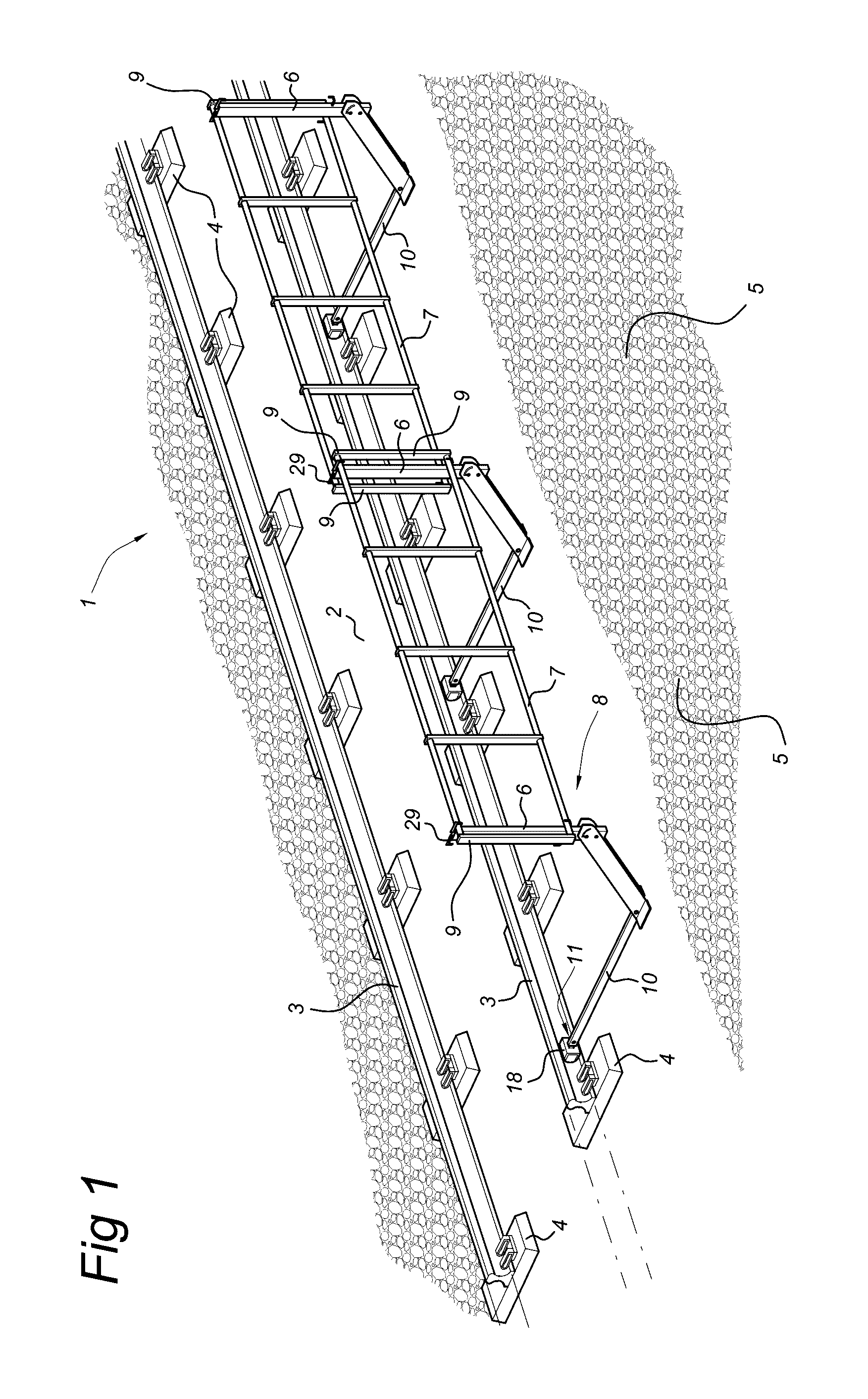 Safety structure for a railway line